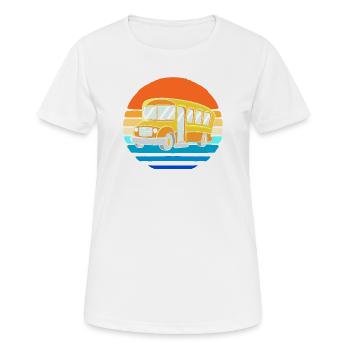 School Bus Bus Driver School Bus Driver - Women's Breathable T-Shirt - white - Front - AI Model Female 172 dark (172cm)