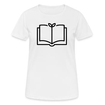 Buch Natur Blatt Outline - Frauen T-Shirt atmungsaktiv - Weiß - Vorne - AI Model Female 172 dark (172cm)