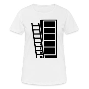 Bücherregal Leiter Bibliothek - Frauen T-Shirt atmungsaktiv - Weiß - Vorne - AI Model Female 172 dark (172cm)