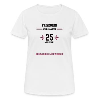 Hairdresser 25th anniversary 25th company anniversary - Women's Breathable T-Shirt - white - Front - AI Model Female 172 dark (172cm)