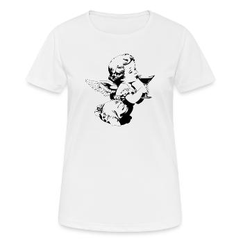 Cocktail Angel – Chérubin avec verre à martini - T-shirt respirant Femme - blanc - Devant - AI Model Female 172 dark (172cm)