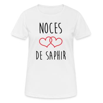 Sapphire Wedding 16 Years of Marriage - Women's Breathable T-Shirt - white - Front - AI Model Female 172 dark (172cm)