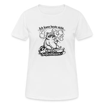 Waschbär Seifenblasen Lustiger Feralcore Spruch - Frauen T-Shirt atmungsaktiv - Weiß - Vorne - AI Model Female 172 dark (172cm)