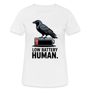 Raven über niedrige Batterie - Frauen T-Shirt atmungsaktiv - Weiß - Vorne - AI Model Female 172 dark (172cm)
