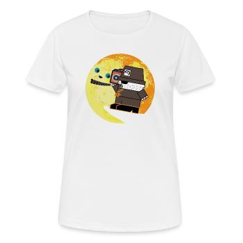 Pixel P.I. Poursuite à la Lune - T-shirt respirant Femme - blanc - Devant - AI Model Female 172 dark (172cm)