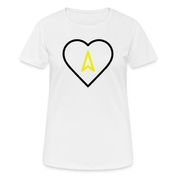 Herz mit Pfeil Richtung - Frauen T-Shirt atmungsaktiv - Weiß - Vorne - AI Model Female 172 dark (172cm)