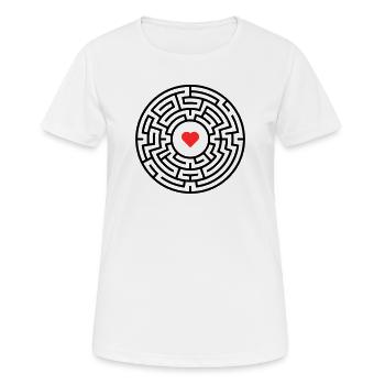 Labyrinth Heart Maze - Women's Breathable T-Shirt - white - Front - AI Model Female 172 dark (172cm)