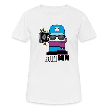 BoomBox Buddy Retro Tee - Frauen T-Shirt atmungsaktiv - Weiß - Vorne - AI Model Female 172 dark (172cm)