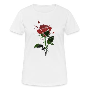 Fleur de Rose Brisée - T-shirt respirant Femme - blanc - Devant - AI Model Female 172 dark (172cm)