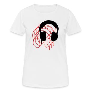 Headphones - Women's Breathable T-Shirt - white - Front - AI Model Female 172 dark (172cm)
