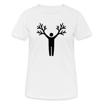 Baum Mensch Wurzeln Wachstum - Frauen T-Shirt atmungsaktiv - Weiß - Vorne - AI Model Female 172 dark (172cm)