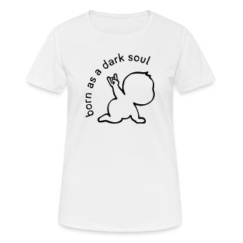 Né en âme sombre - T-shirt respirant Femme - blanc - Devant - AI Model Female 172 dark (172cm)