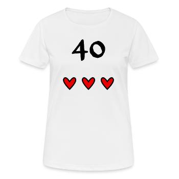 40. 40 ANS. 40e ANNIVERSAIRE. ANNIVERSAIRE 40 ANS. - T-shirt respirant Femme - blanc - Devant - AI Model Female 172 dark (172cm)