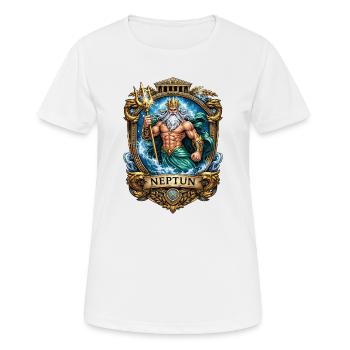 Neptun König des Meeres - Frauen T-Shirt atmungsaktiv - Weiß - Vorne - AI Model Female 172 dark (172cm)