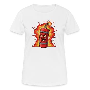 Dessin animé à la dynamite éclatante - T-shirt respirant Femme - blanc - Devant - AI Model Female 172 dark (172cm)