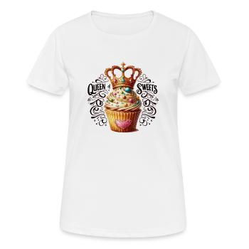 Königin der Süßigkeiten Cupcake - Frauen T-Shirt atmungsaktiv - Weiß - Vorne - AI Model Female 172 dark (172cm)