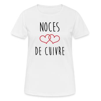 Copper Wedding 32 Years of Happiness - Women's Breathable T-Shirt - white - Front - AI Model Female 172 dark (172cm)