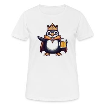 Le Roi de la Bière Pingouin - T-shirt respirant Femme - blanc - Devant - AI Model Female 172 dark (172cm)