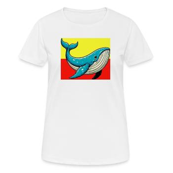 Wal - Frauen T-Shirt atmungsaktiv - Weiß - Vorne - AI Model Female 172 dark (172cm)