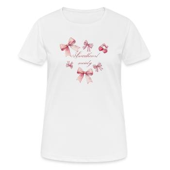 Herzfreundliche rosa Schnallen - Frauen T-Shirt atmungsaktiv - Weiß - Vorne - AI Model Female 172 dark (172cm)