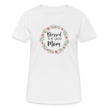 Happy To Be Mom Mom Gift - Women's Breathable T-Shirt - white - Front - AI Model Female 172 dark (172cm)