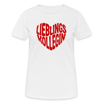 Tasse cadeau préférée de mon collègue avec cœur - T-shirt respirant Femme - blanc - Devant - AI Model Female 172 dark (172cm)