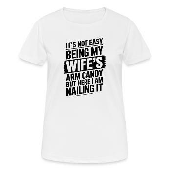 Ehefrau Sprüche Ehefrauen Lustige Ehefrau Geschenk - Frauen T-Shirt atmungsaktiv - Weiß - Vorne - AI Model Female 172 dark (172cm)