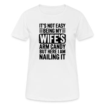 Ehefrau Sprüche Ehefrauen Lustige Ehefrau Geschenk - Frauen T-Shirt atmungsaktiv - Weiß - Vorne - AI Model Female 172 dark (172cm)