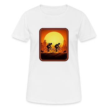 cyclists sunset - Frauen T-Shirt atmungsaktiv - Weiß - Vorne - AI Model Female 172 dark (172cm)