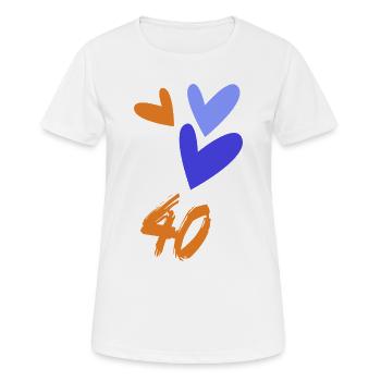 40. 40 ANS. 40e ANNIVERSAIRE. ANNIVERSAIRE 40 ANS. - T-shirt respirant Femme - blanc - Devant - AI Model Female 172 dark (172cm)