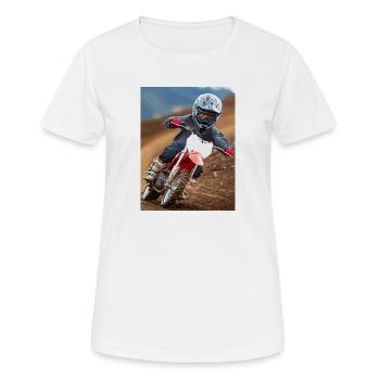 Motocross adventure in the dust - Women's Breathable T-Shirt - white - Front - AI Model Female 172 dark (172cm)