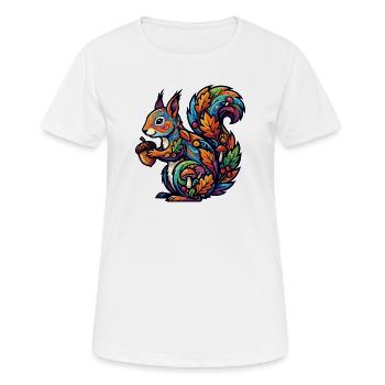Buntes Eichhörnchen Herbstzauber Nuss Waldbewohner - Frauen T-Shirt atmungsaktiv - Weiß - Vorne - AI Model Female 172 dark (172cm)