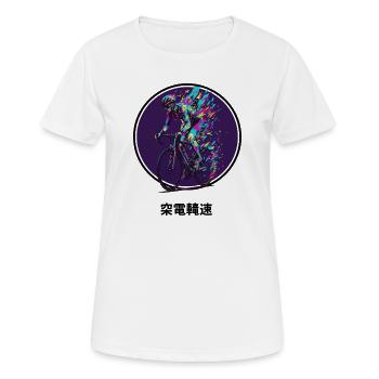 Vibrant Cyclist Burst - Frauen T-Shirt atmungsaktiv - Weiß - Vorne - AI Model Female 172 dark (172cm)