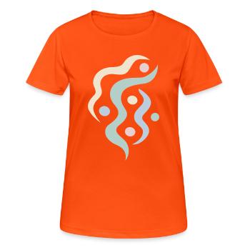 Yoga design_12 - T-shirt respirant Femme - orange néon - Devant - AI Model Female 172 dark (172cm)