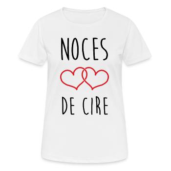 Noces de cire 4 ans de mariage - T-shirt respirant Femme - blanc - Devant - AI Model Female 172 dark (172cm)