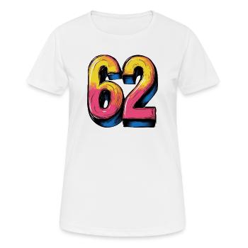 62 chiffres colorés - T-shirt respirant Femme - blanc - Devant - AI Model Female 172 dark (172cm)