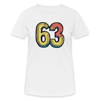 63 chiffres colorés - T-shirt respirant Femme - blanc - Devant - AI Model Female 172 dark (172cm)