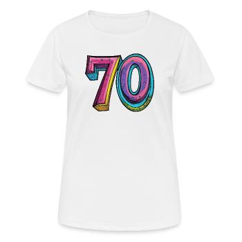 70 chiffres colorés - T-shirt respirant Femme - blanc - Devant - AI Model Female 172 dark (172cm)