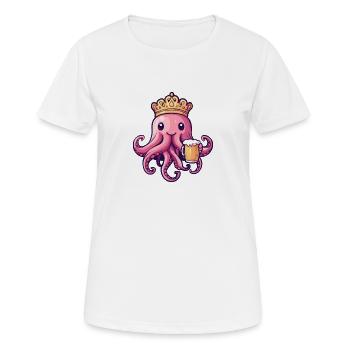Roi de la Bière Méduse - T-shirt respirant Femme - blanc - Devant - AI Model Female 172 dark (172cm)