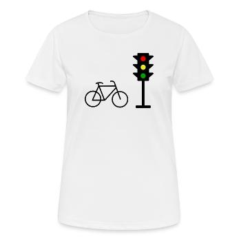 Empreinte de feu de circulation avec vélo - T-shirt respirant Femme - blanc - Devant - AI Model Female 172 dark (172cm)