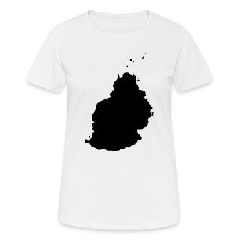 Mauritius map - Women's Breathable T-Shirt - white - Front - AI Model Female 172 dark (172cm)
