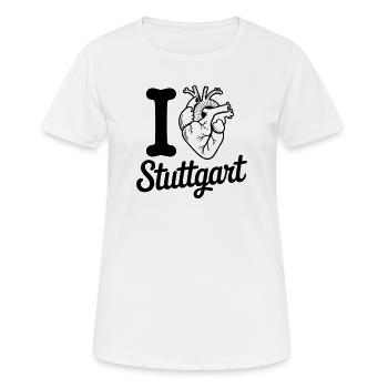 J’adore Stuttgart - T-shirt respirant Femme - blanc - Devant - AI Model Female 172 dark (172cm)