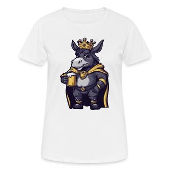 Roi de la Bière Âne - T-shirt respirant Femme - blanc - Devant - AI Model Female 172 dark (172cm)