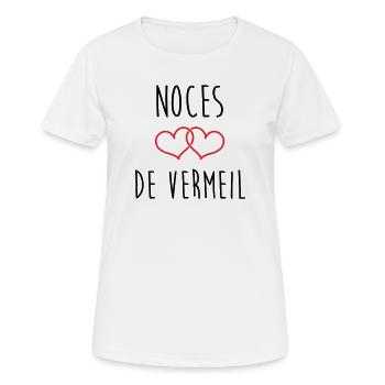 Noces de vermeil 45 ans de mariage - T-shirt respirant Femme - blanc - Devant - AI Model Female 172 dark (172cm)