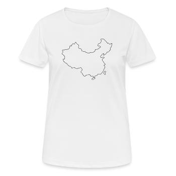 China map - Women's Breathable T-Shirt - white - Front - AI Model Female 172 dark (172cm)