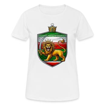 Lion aux armoiries d’épée Perse - T-shirt respirant Femme - blanc - Devant - AI Model Female 172 dark (172cm)