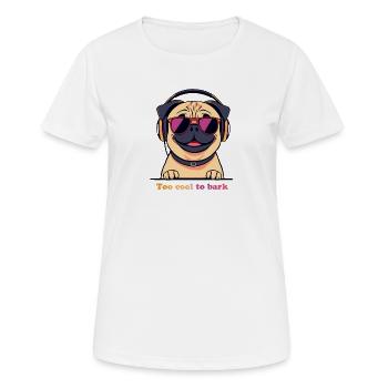Pug DJ : Trop cool pour aboyer - T-shirt respirant Femme - blanc - Devant - AI Model Female 172 dark (172cm)