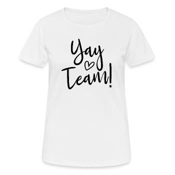 Hourra, l’équipe ! Hourra, équipe de fans de sport sans méfiance - T-shirt respirant Femme - blanc - Devant - AI Model Female 172 dark (172cm)