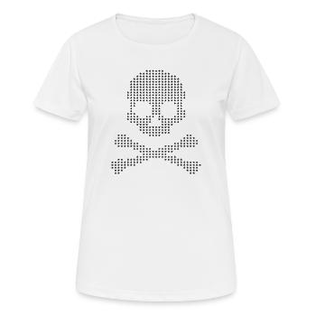 Crâne étoilé et os croisés - T-shirt respirant Femme - blanc - Devant - AI Model Female 172 dark (172cm)