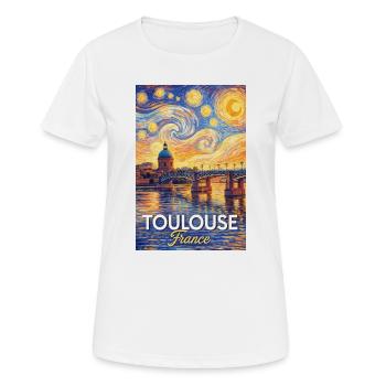 Toulouse, Frankreich - Frauen T-Shirt atmungsaktiv - Weiß - Vorne - AI Model Female 172 dark (172cm)